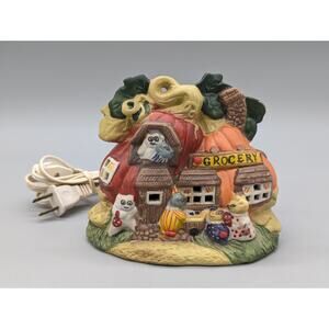 Halloween Grocery Store Mouse Cottage Lighted Porcelain Vintage Decoration Works